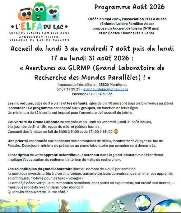 Le programme d'Août 2026